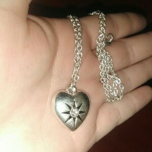 Silver chain with heart pendant